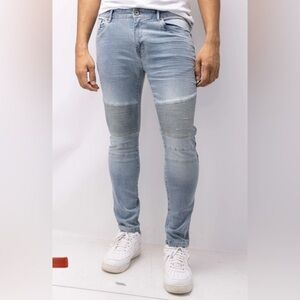 Denny Rose Korean moto stitched jeans